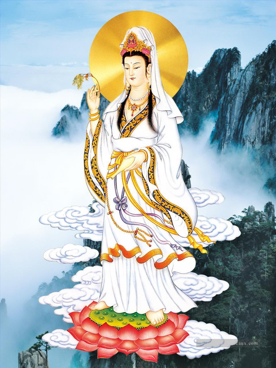 La statue de la déesse Bodhisattva du bouddhisme de la miséricorde Peintures à l'huile